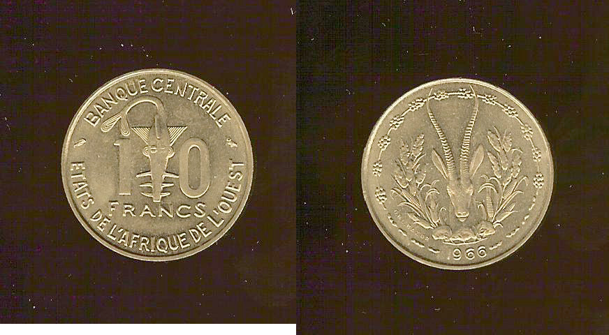 West African States 10 francs 1966 Unc